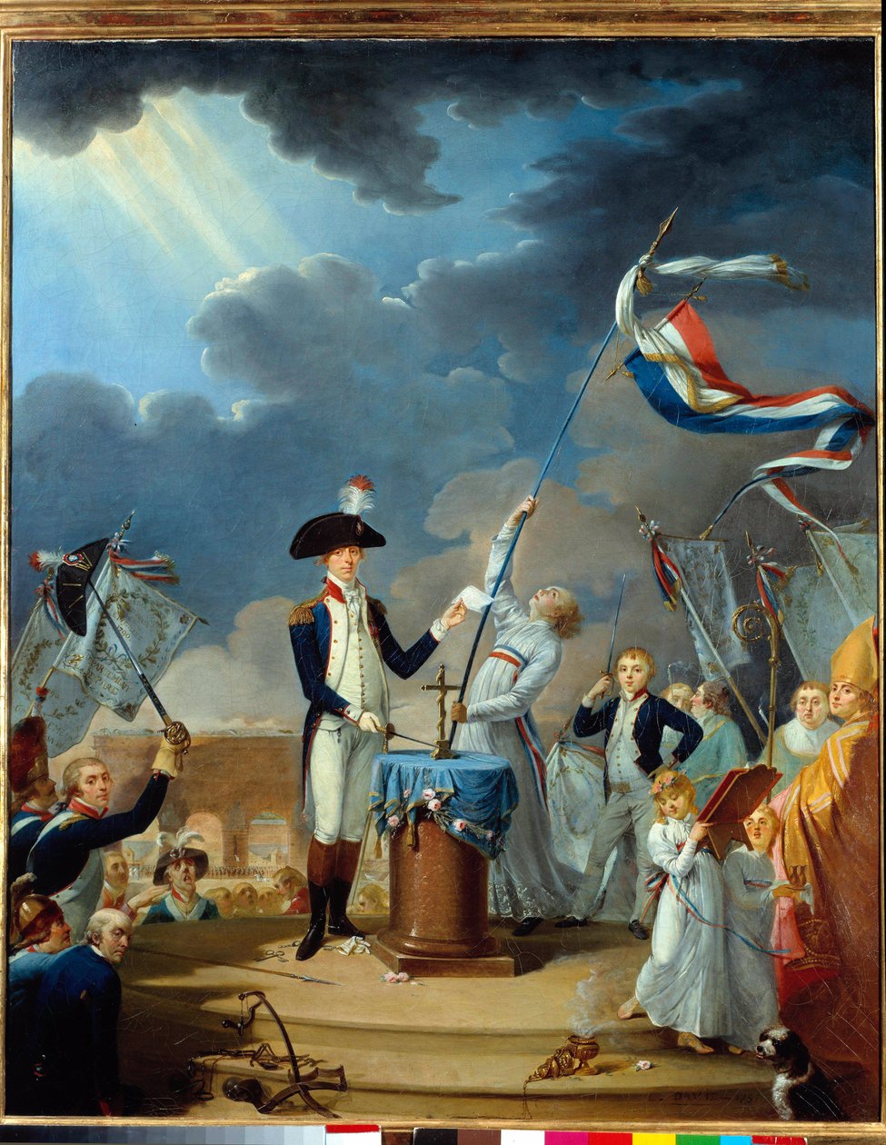 Přísaha La Fayette (Lafayette) na svátku federace 14. července od Jacques Louis David