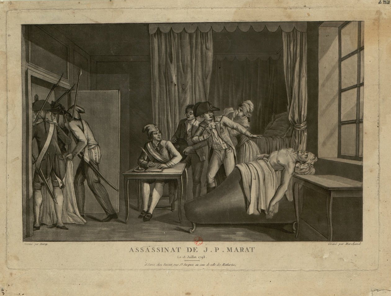Atentát na Jean-Paul Marat, 1793. od Jacques Marchand