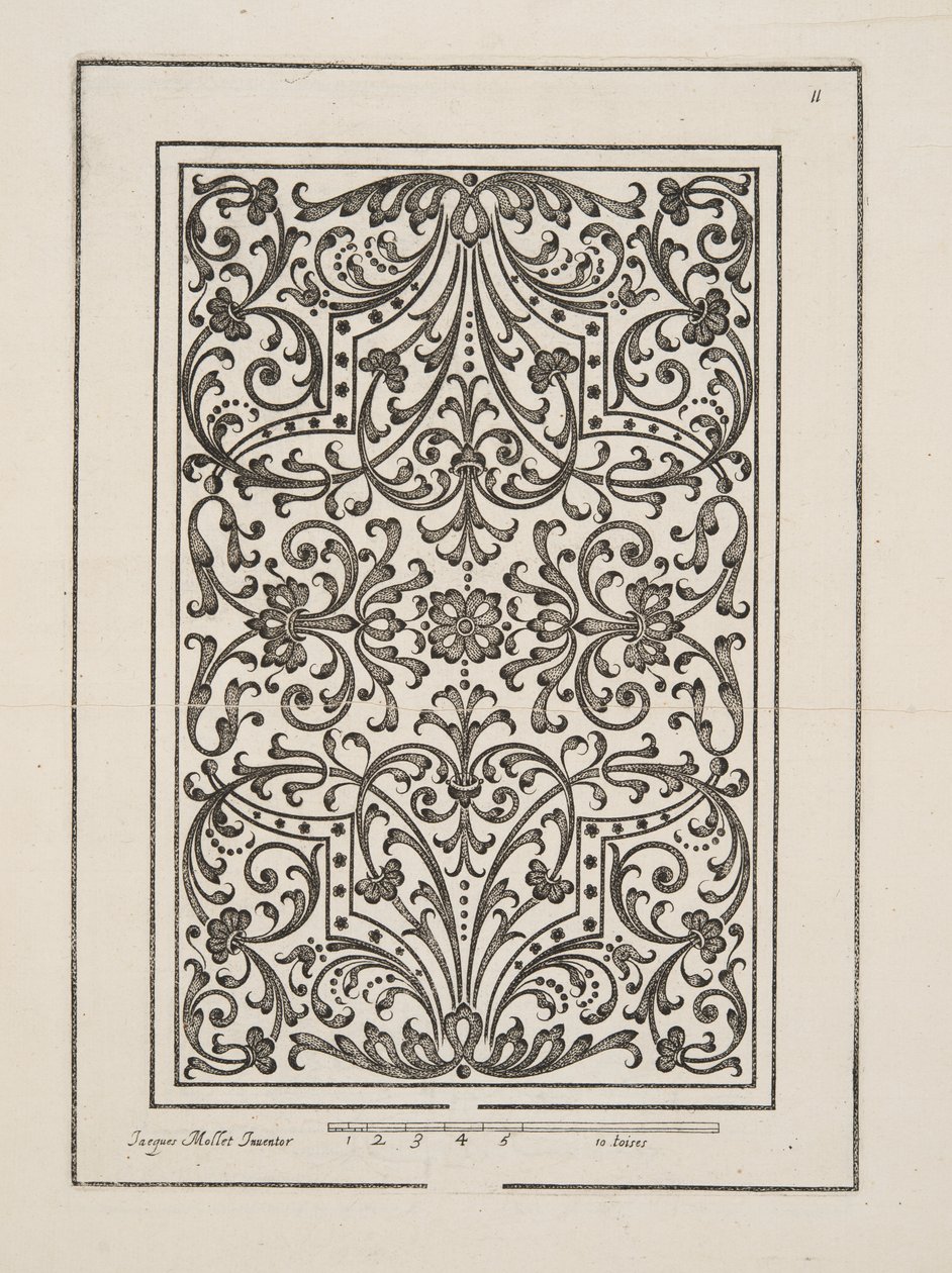 Design for Parterre, from Theater des Plans et Jardinages, pub. 1652 (rytina) od Jacques Mollet