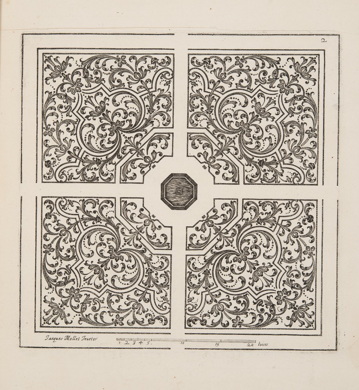 Design for Parterre, from Theater des Plans et Jardinages, pub. 1652 (rytina) od Jacques Mollet
