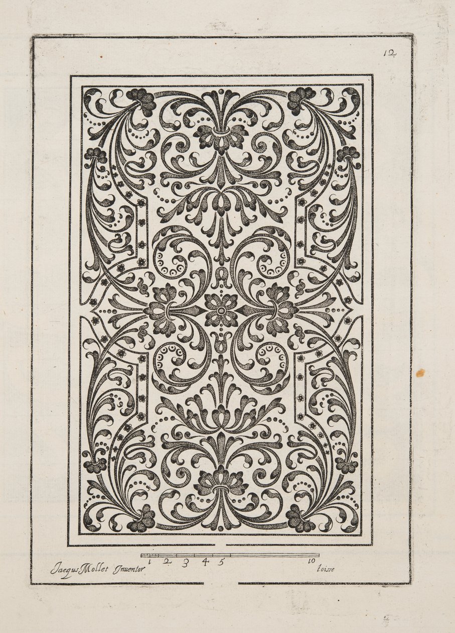 Design for Parterre, from Theater des Plans et Jardinages, pub. 1652 (rytina) od Jacques Mollet