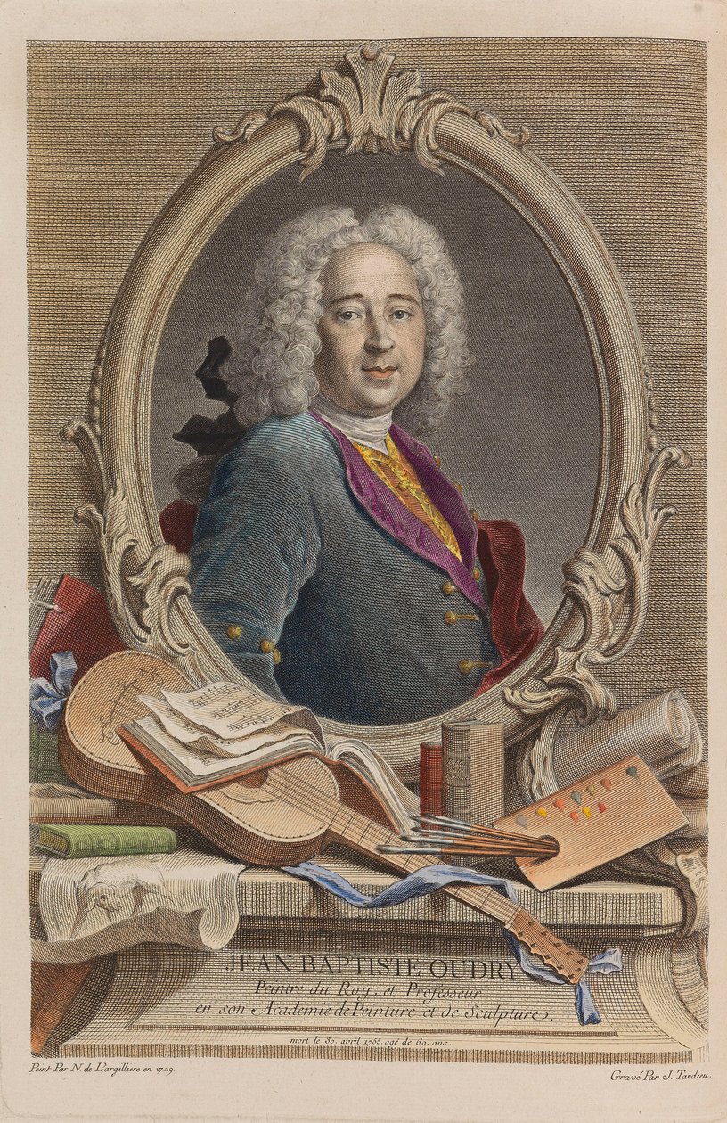 Portrét Jean-Baptiste Oudry 1686-1755, 1755. od Jacques Nicolas Tardieu