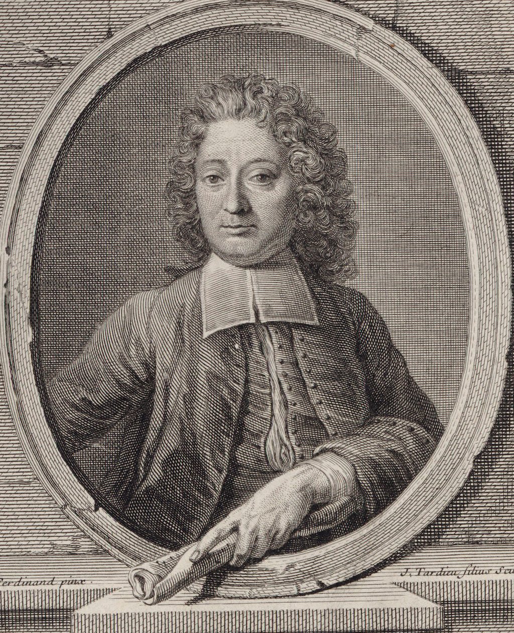 Portrét skladatele Jean-Francoise Lallouette 1651-1728. od Jacques Nicolas Tardieu