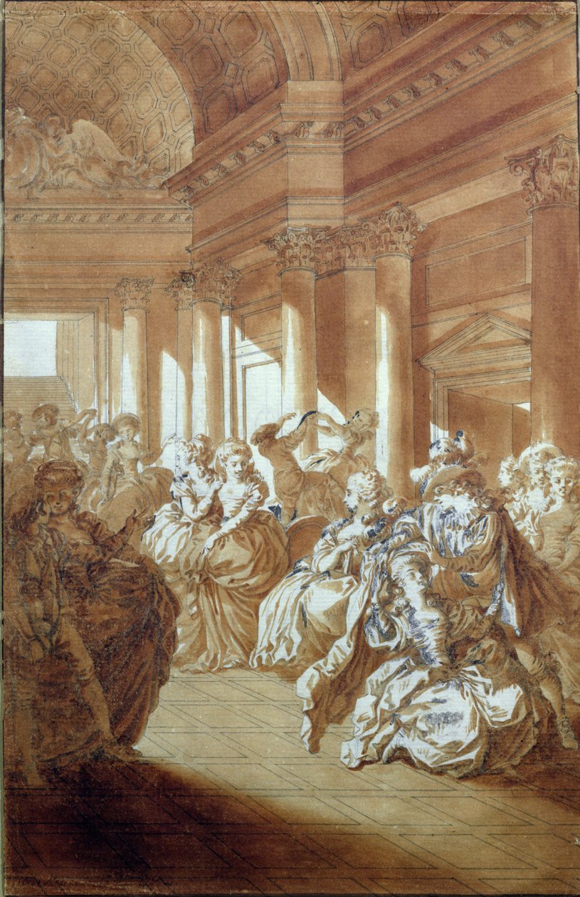 „Vrátí tě čistou a cudnou tvému manželovi“, scéna ze čtvrtého dějství „Figarova svatba“ od Pierra-Augustina Carona de Beaumarchais (1732-99) 1785 od Jacques Philippe Joseph de Saint Quentin