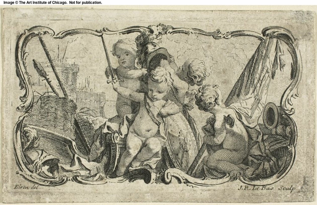 Putti ve válce od Jacques Philippe Le Bas