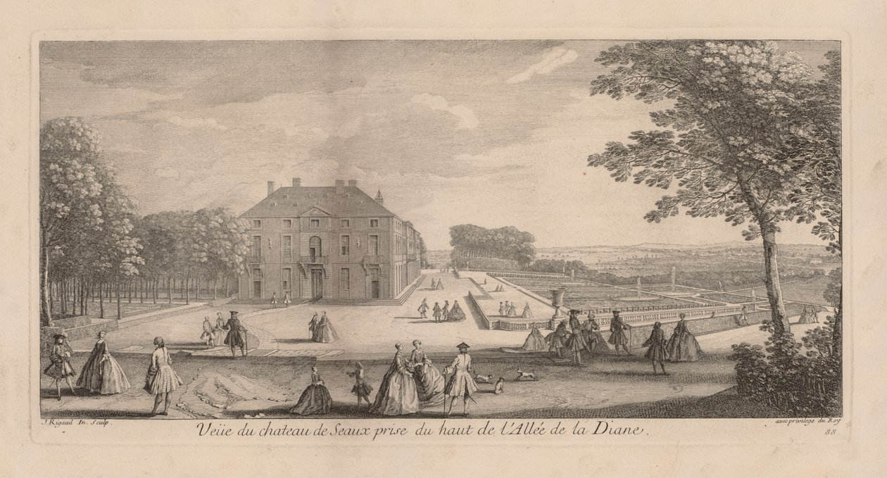 Pohled na Chateau de Seaux z Dianiny promenády od Jacques Rigaud