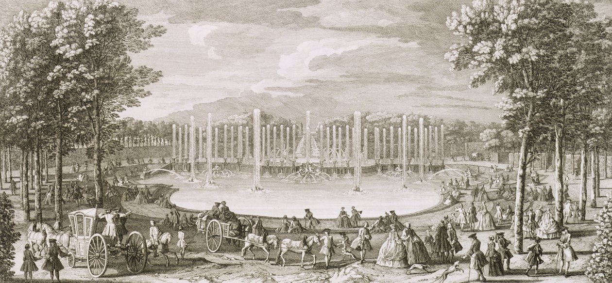 Pohled na Neptunovu fontánu, Versailles od Jacques Rigaud