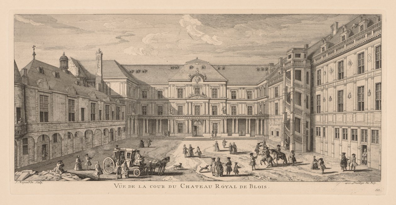 Vue de la cour du Château de Blois. od Jacques Rigaud
