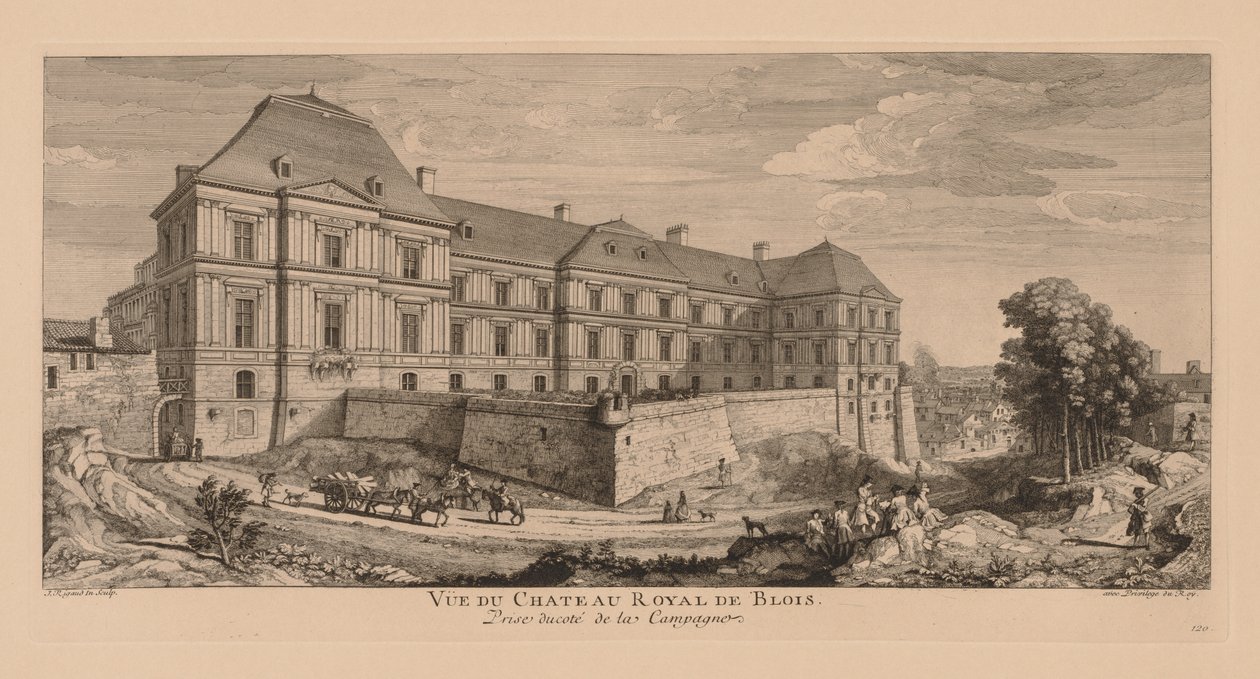 Pohled na královský hrad Blois z krajiny od Jacques Rigaud