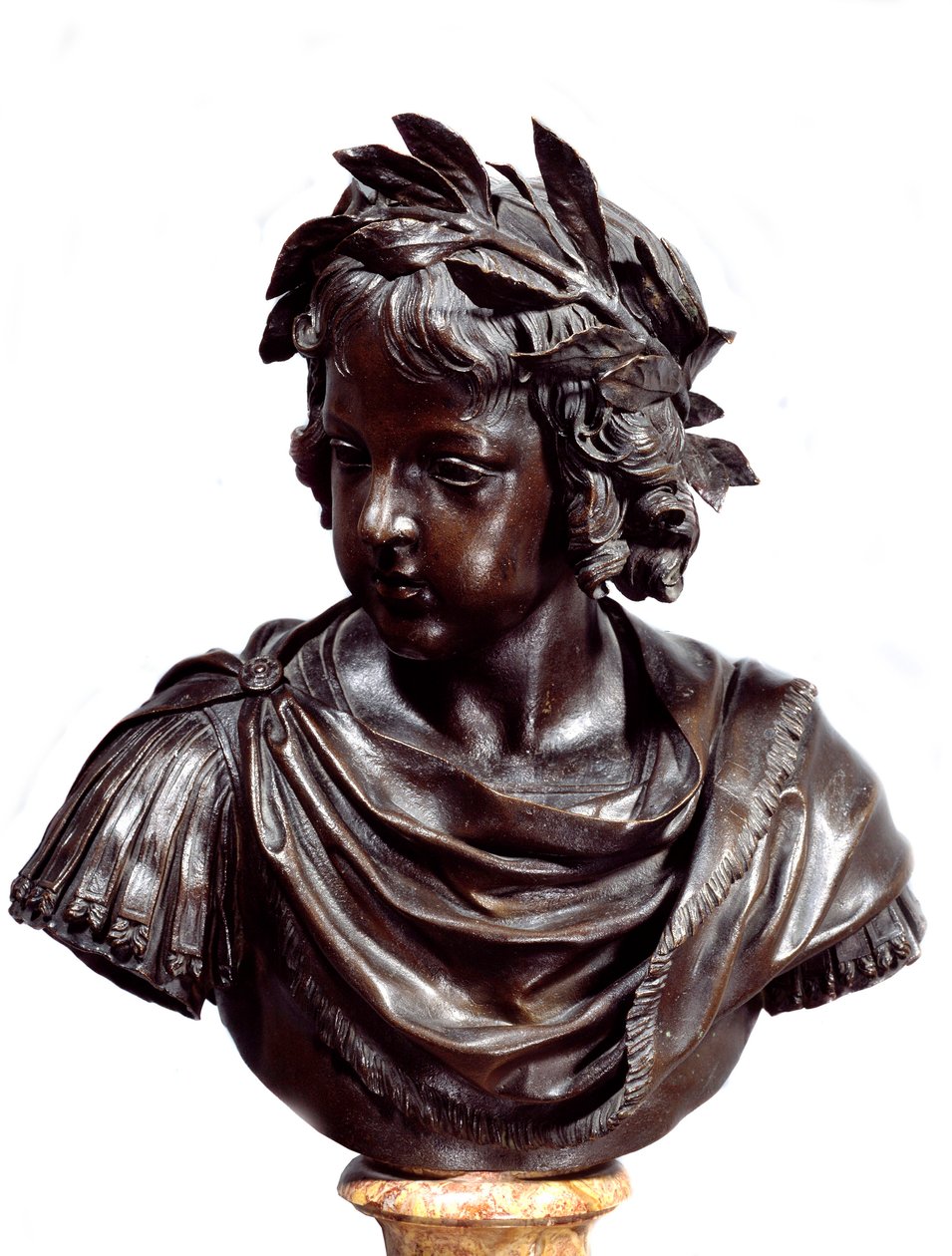 Bronzová busta Ludvíka XIV. (1638-1715) dítěte připsaného k římské soše připisované Jacquesu Sarazinovi (1592-1660) před rokem 1643. Paříž, muzeum Louvre od Jacques Sarazin