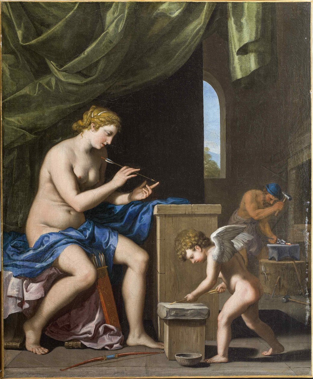 Vulcan kuje šípy pro Cupida, c. 1645. od Jacques Stella