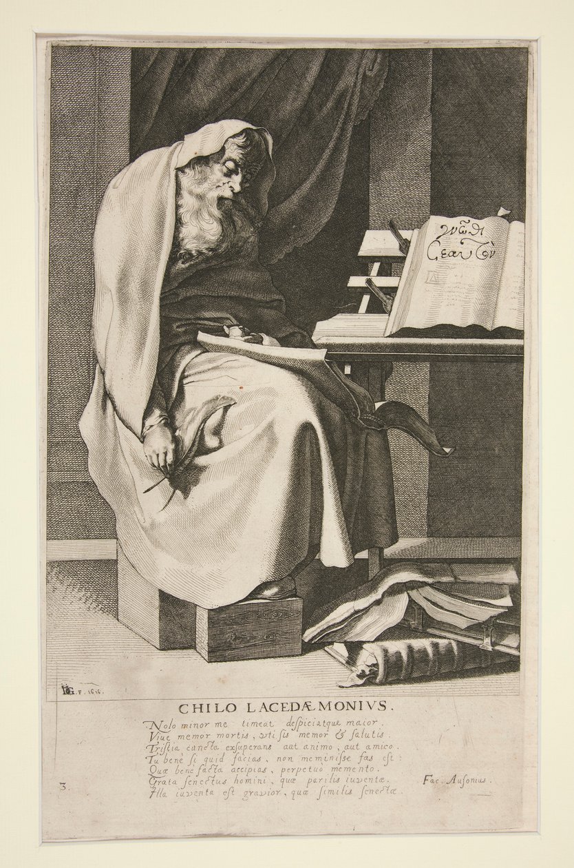 Chilo Lacedaemonius, #3 ze série Sedm mudrců z Řecka od Jacques de Gheyn III