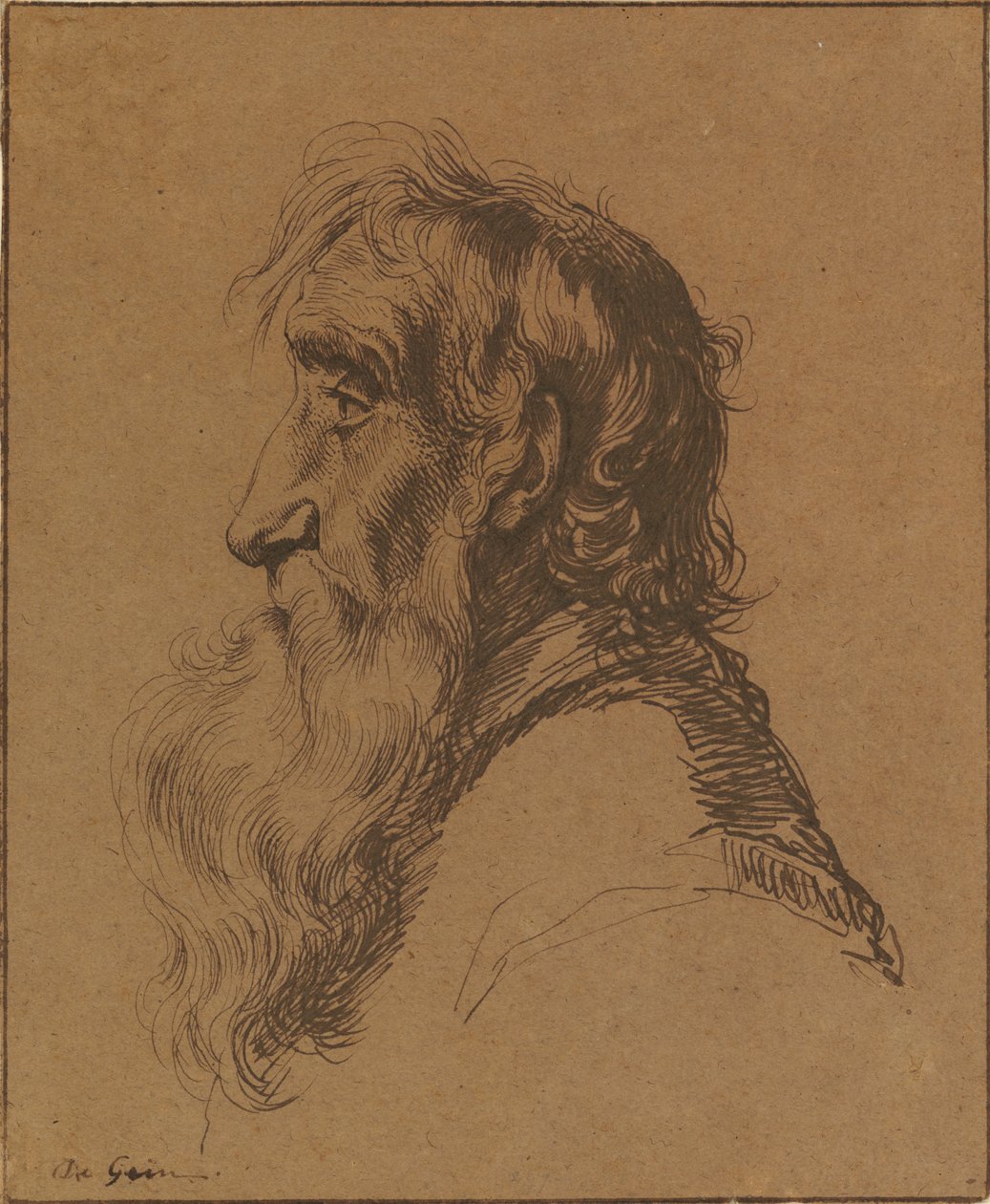 Hlava starého muže od Jacques de Gheyn III