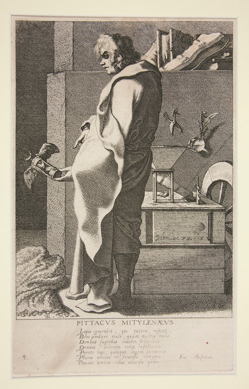 Pittacus Mytilenaeus, č. 4 ze série Sedm mudrců z Řecka od Jacques de Gheyn III