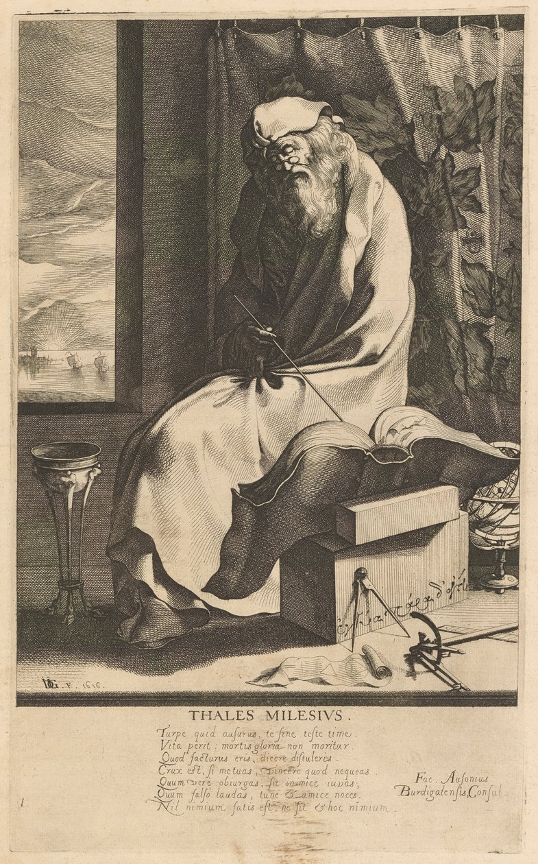 Thales Milesius, číslo 1 ze série Sedm mudrců z Řecka od Jacques de Gheyn III