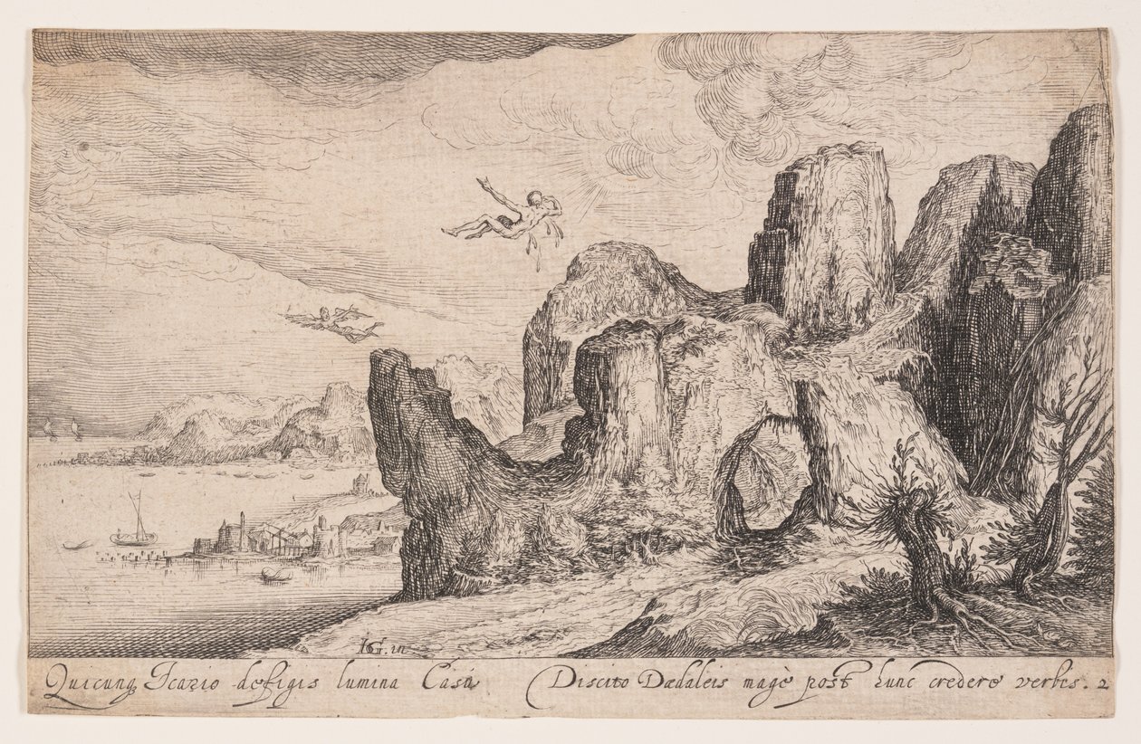 Krajina s Ikarovým pádem, z knihy Krajiny od Jacques de Gheyn II