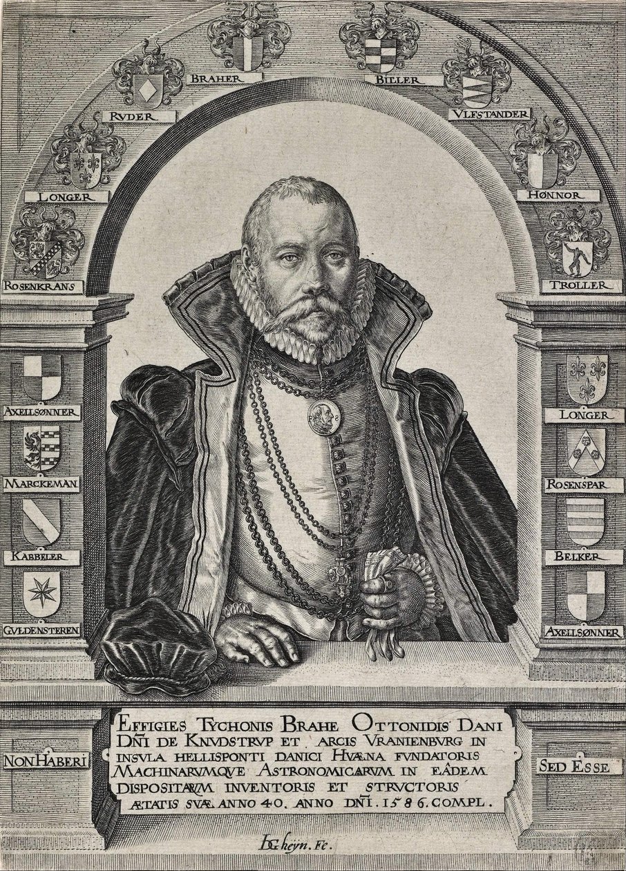 Portrét astronoma Tychona Brahe (bez klobouku) od Jacques de Gheyn II