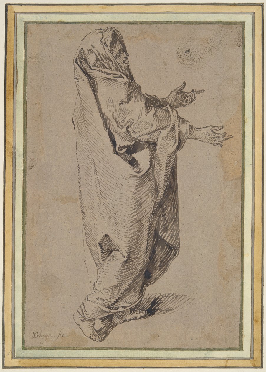 Studie pro stojící Pannu Marii od Jacques de Gheyn II