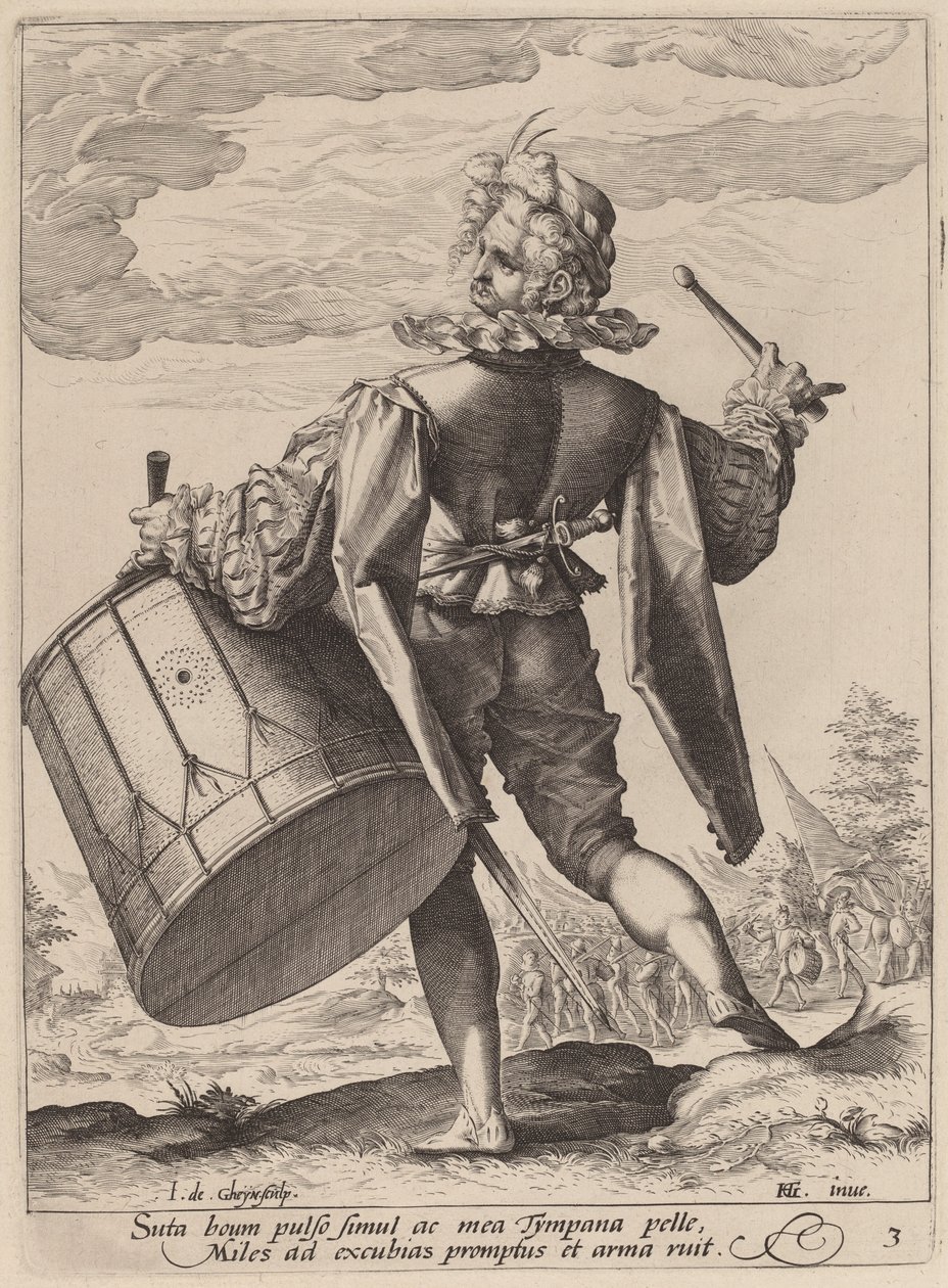 Bubeník od Jacques de Gheyn II after Hendrik Goltzius