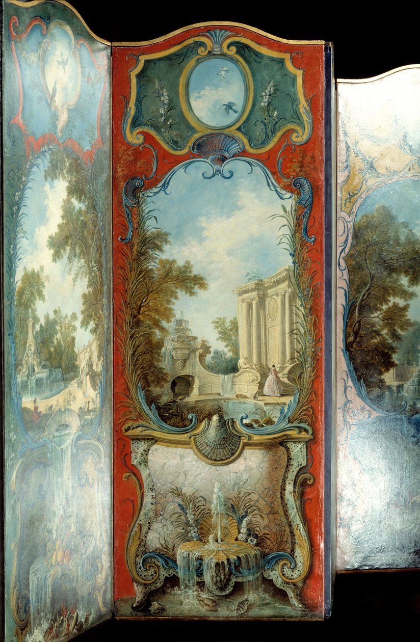 Nábytek: malířské plátno na marouflový papír od Jacquese de Lajoue (1686-1761) 18. stol. od Jacques de Lajoüe