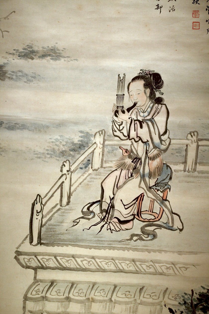 Malovaná postava, hudebník. Tuš na papíře Yi Jaegwan (1783-1837), art coreen 19. stol. Národní muzeum Koreje, Soul (Jižní Korea). od Jaegwan Yi