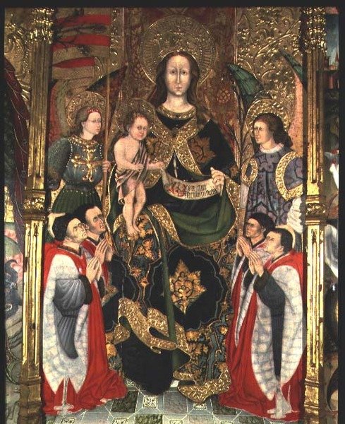 Madona s dítětem, centrální panel oltáře Paeria zasvěcený sv. Michaelovi od Jaime Ferrer II