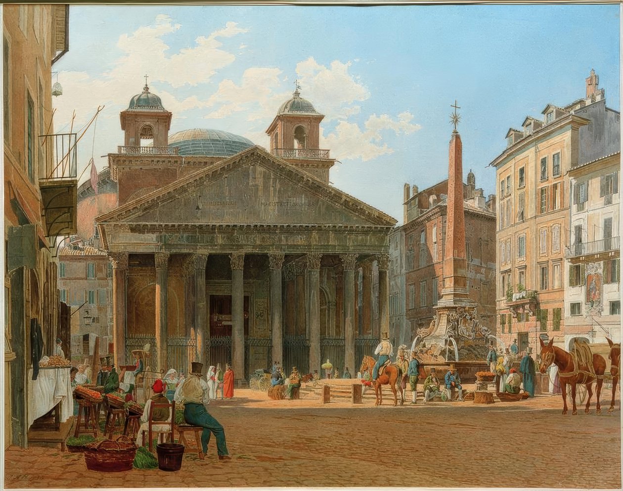 Das Pantheon und die Piazza della Rotonda v Římě od Jakob Alt