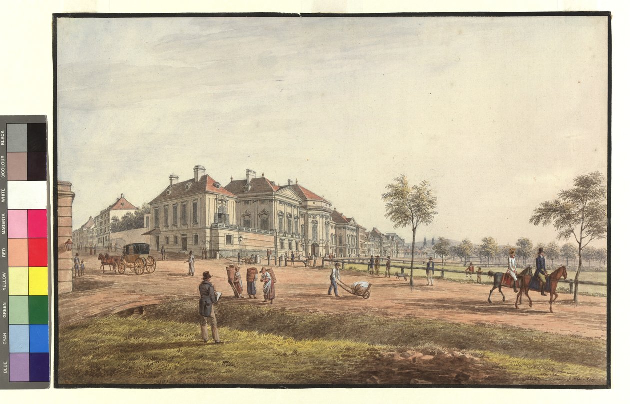 Auerspergský palác na Josefstadt Glacis od Jakob Alt