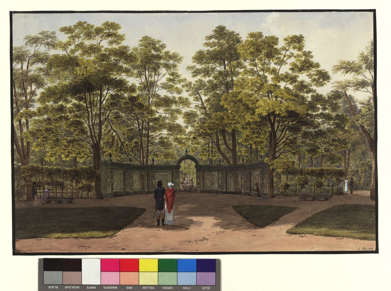 Malá fontána v zahradě Schönbrunn od Jakob Alt