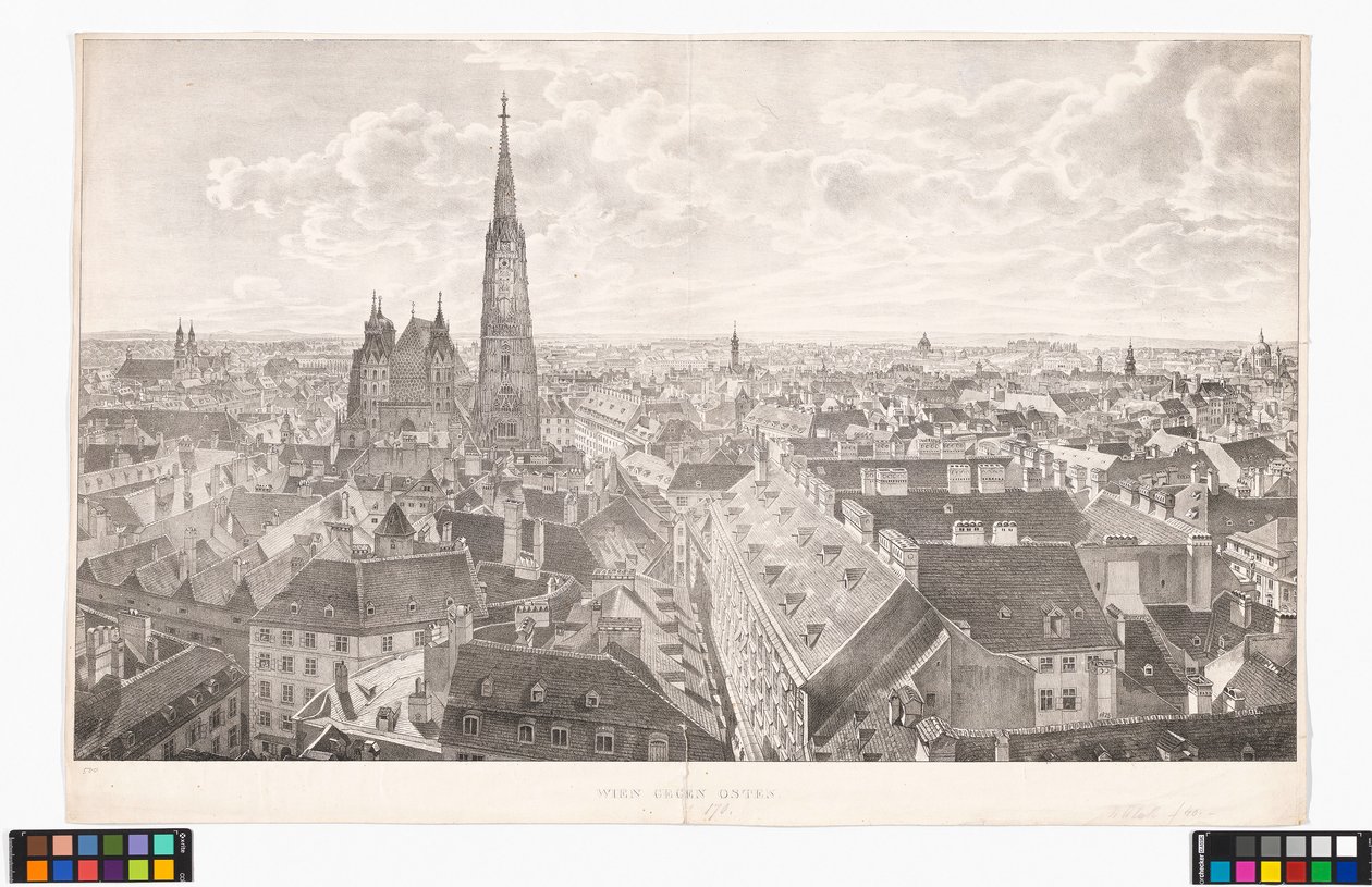 Panorama Vídně směrem na východ, pohled z kostela sv. Petra od Jakob Alt