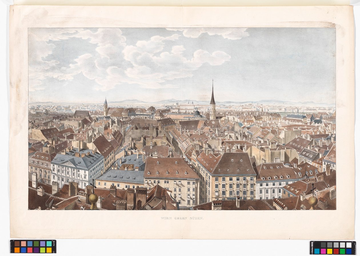 Panorama Vídně směrem na jih z kostela sv. Petra od Jakob Alt
