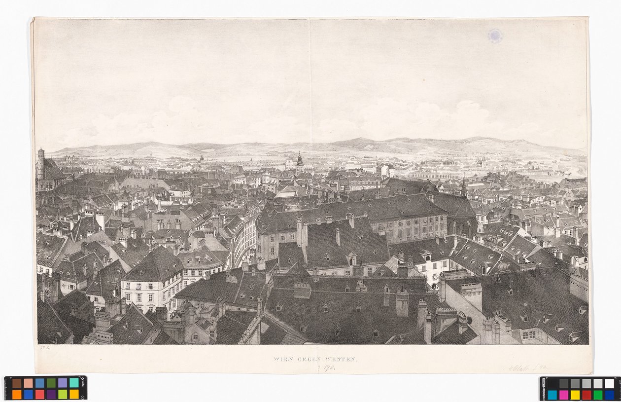 Panorama Vídně směrem na západ, pohled z kostela sv. Petra od Jakob Alt