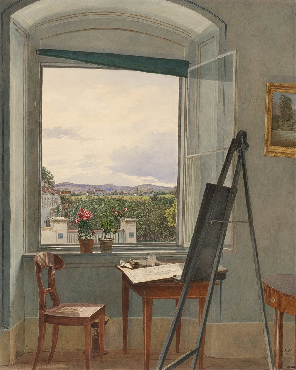 Pohled z umělcova ateliéru v Alservorstadtu směrem k Dornbachu, 1836 od Jakob Alt