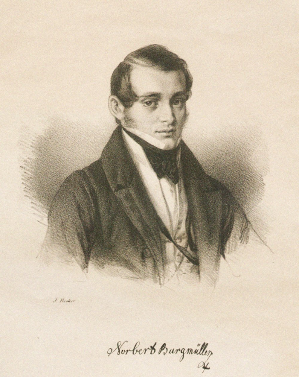 Portrét skladatele Norberta Burgmüllera 1810-1836, 1836 od Jakob Becker