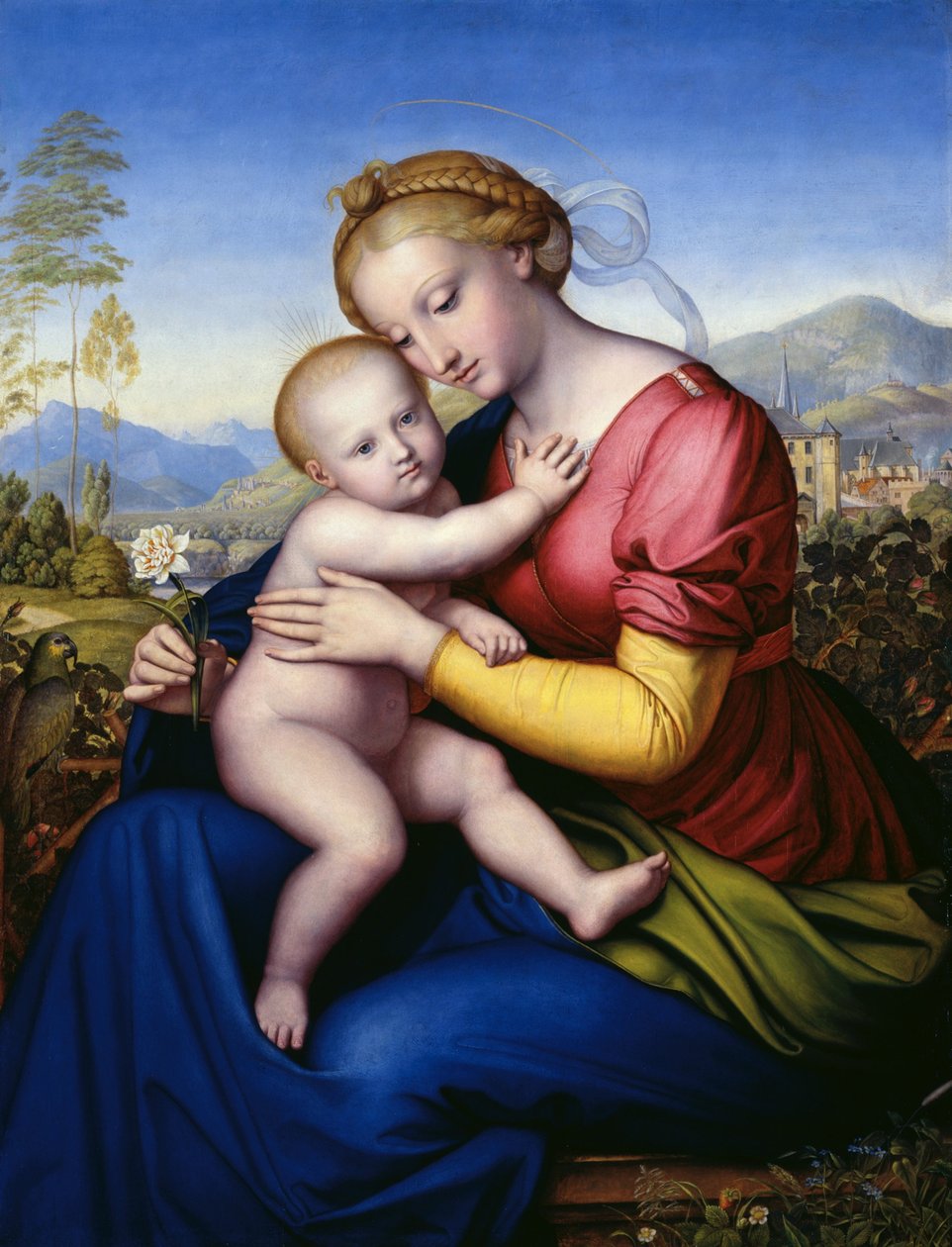 Madonna s dítětem a papoušek od Jakob Götzenberger