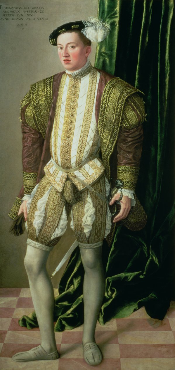 Arcivévoda Ferdinand Tyrolský (1529-95), syn císaře Svaté říše římské Ferdinanda I. (1503-64), 1548 od Jakob Seisenegger
