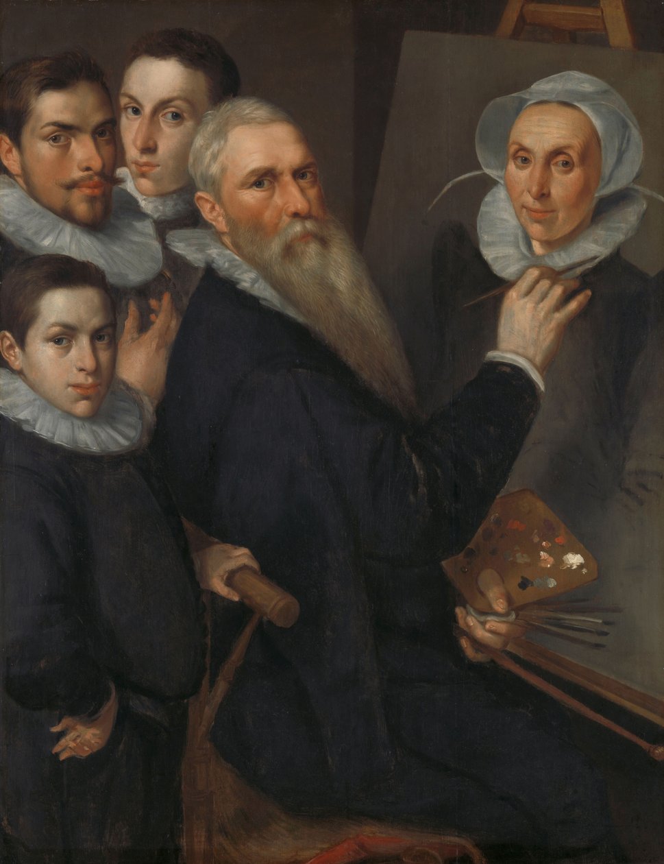 Autoportrét malíře s rodinou, 1594. od Jakob Willemsz. Delff the Elder
