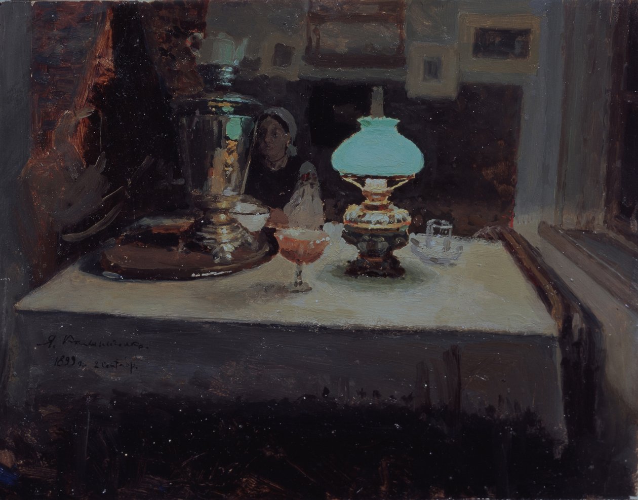 U samovaru, 1899 od Jakov Jakovlevich Kalinichenko