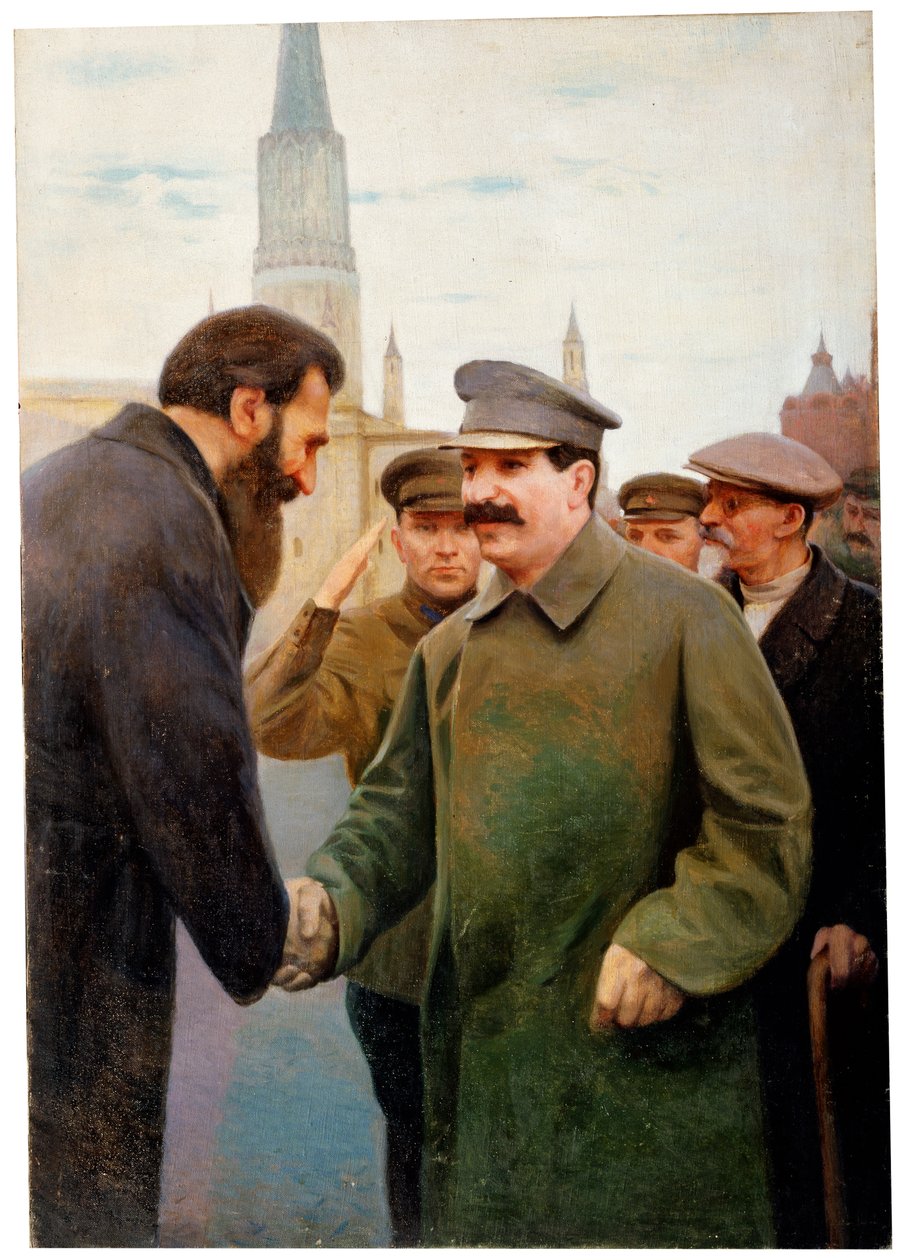Josef Stalin a geofyzik Otto Y Schmidt, 30. léta 20. století od Jakov Kalinichenko