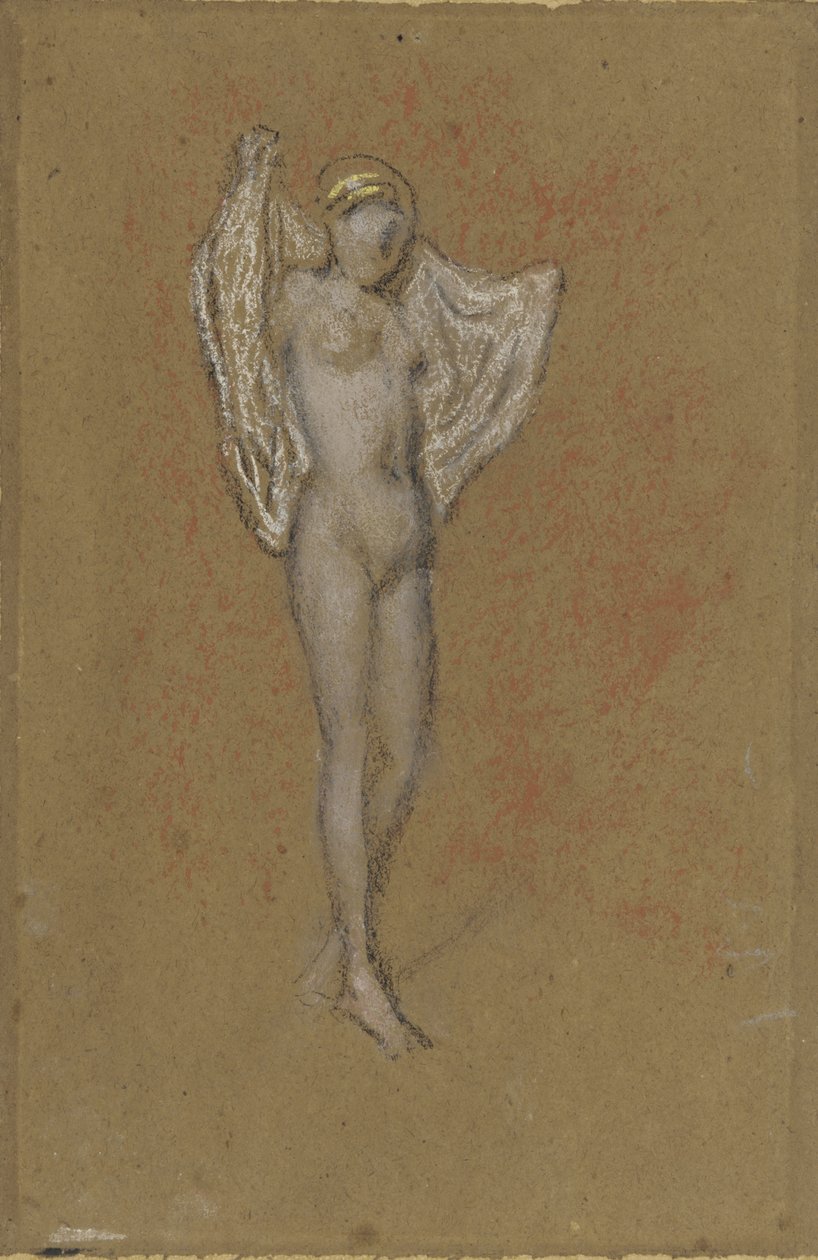 A Yellow Note, c.187174 (křída a pastel na hnědém papíře) od James Abbott McNeill Whistler