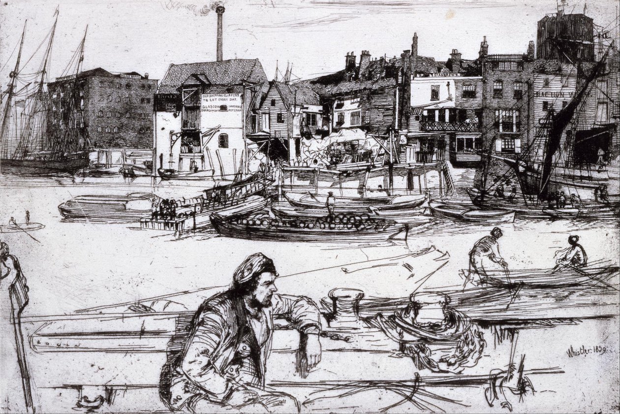 Black Lion Wharf od James Abbott McNeill Whistler