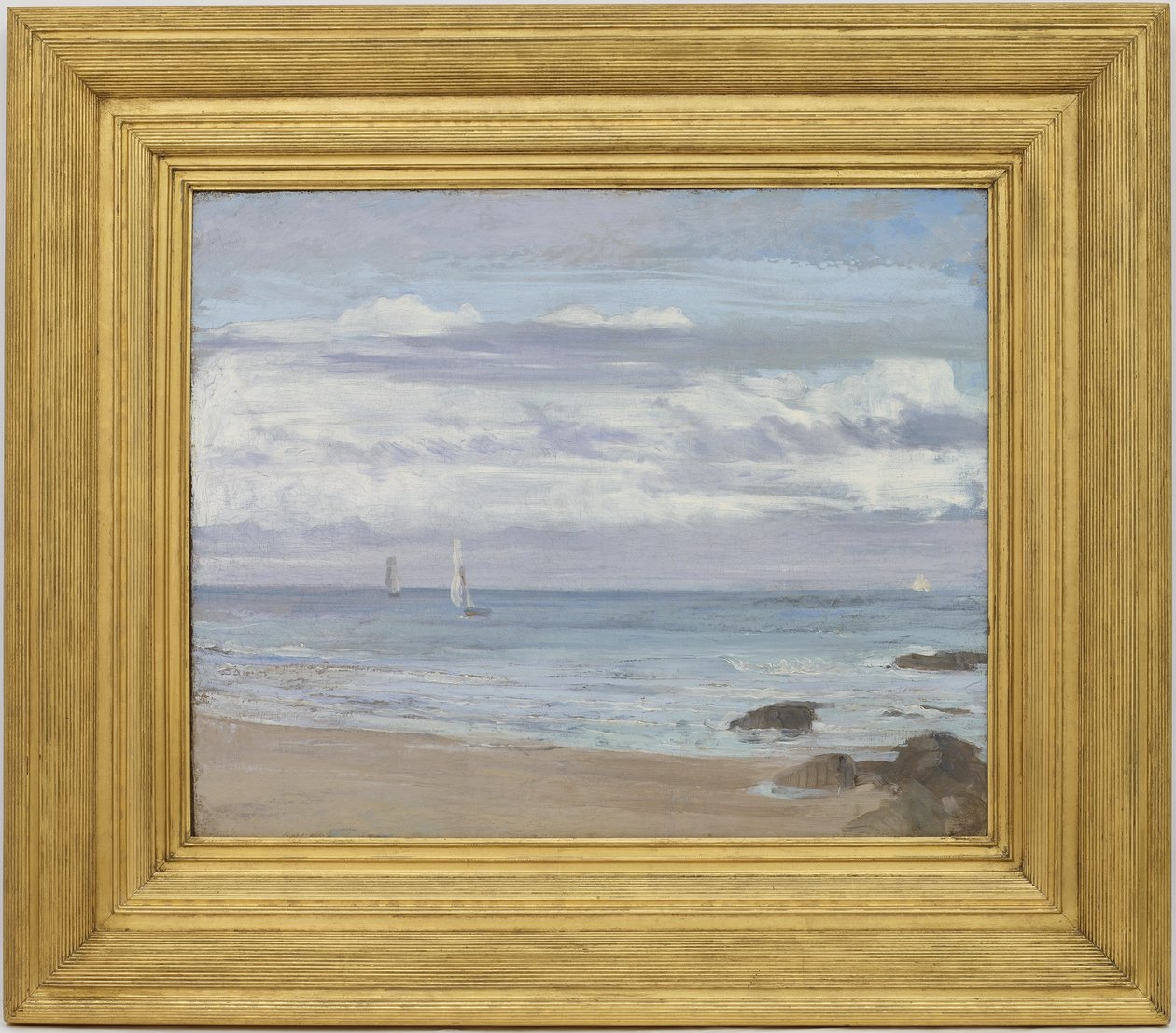 Modrá a stříbrná: Trouville, kolem roku 1865 od James Abbott McNeill Whistler