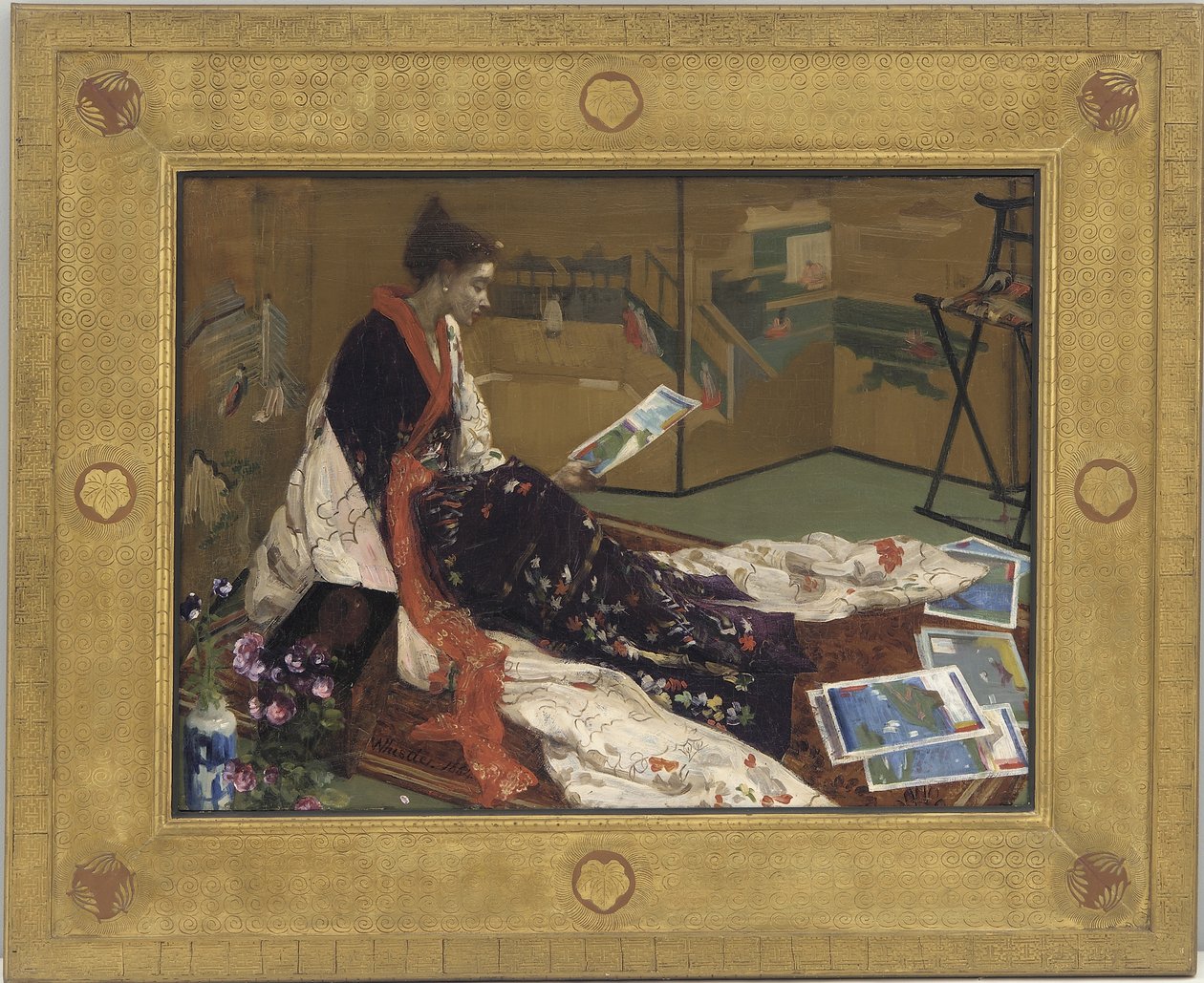 Caprice ve fialové a zlaté barvě: Zlaté plátno, 1864 (olej na dřevěné desce) od James Abbott McNeill Whistler