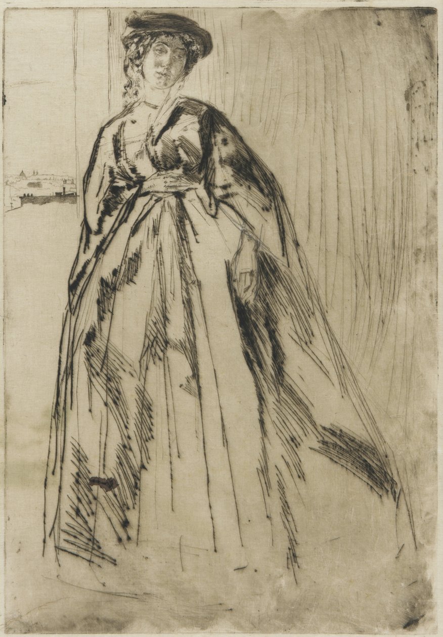 Finette, 1859 (suchá jehla na papíře) (viz také 324643, 324644) od James Abbott McNeill Whistler