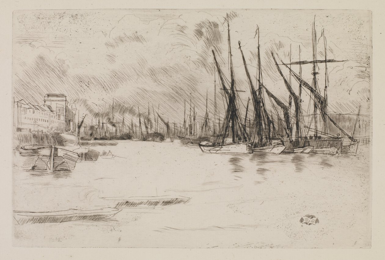 From Pickle-Herring Stairs, cca 1878 (lept a suchá jehla na papíře) od James Abbott McNeill Whistler