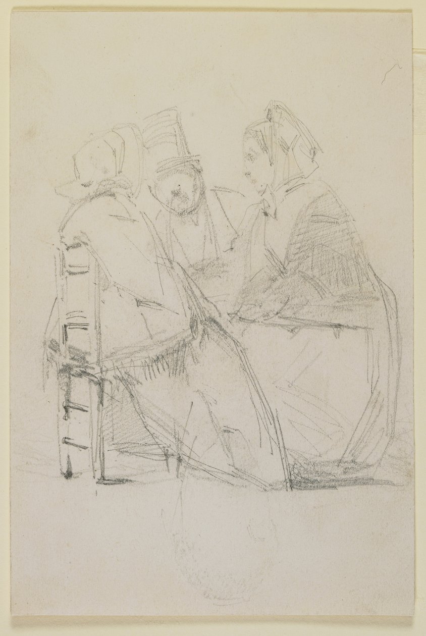 Skupinová konverzace, 1858 (tužka na špinavě bílý tkaný papír) od James Abbott McNeill Whistler