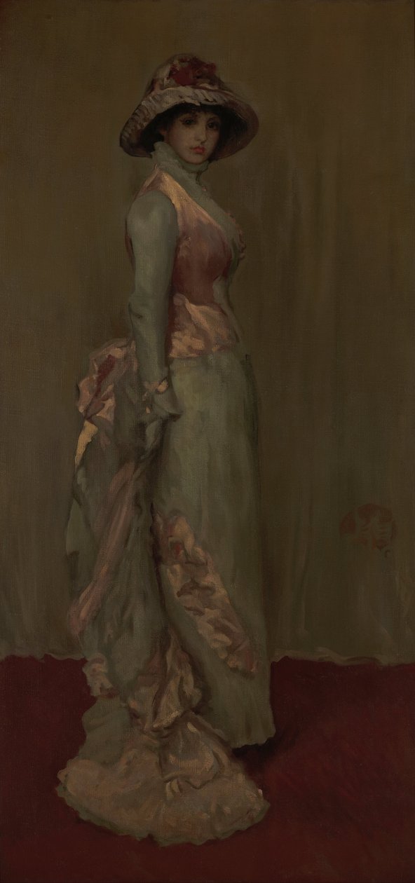 Harmony v růžové a šedé- Lady Meux od James Abbott McNeill Whistler