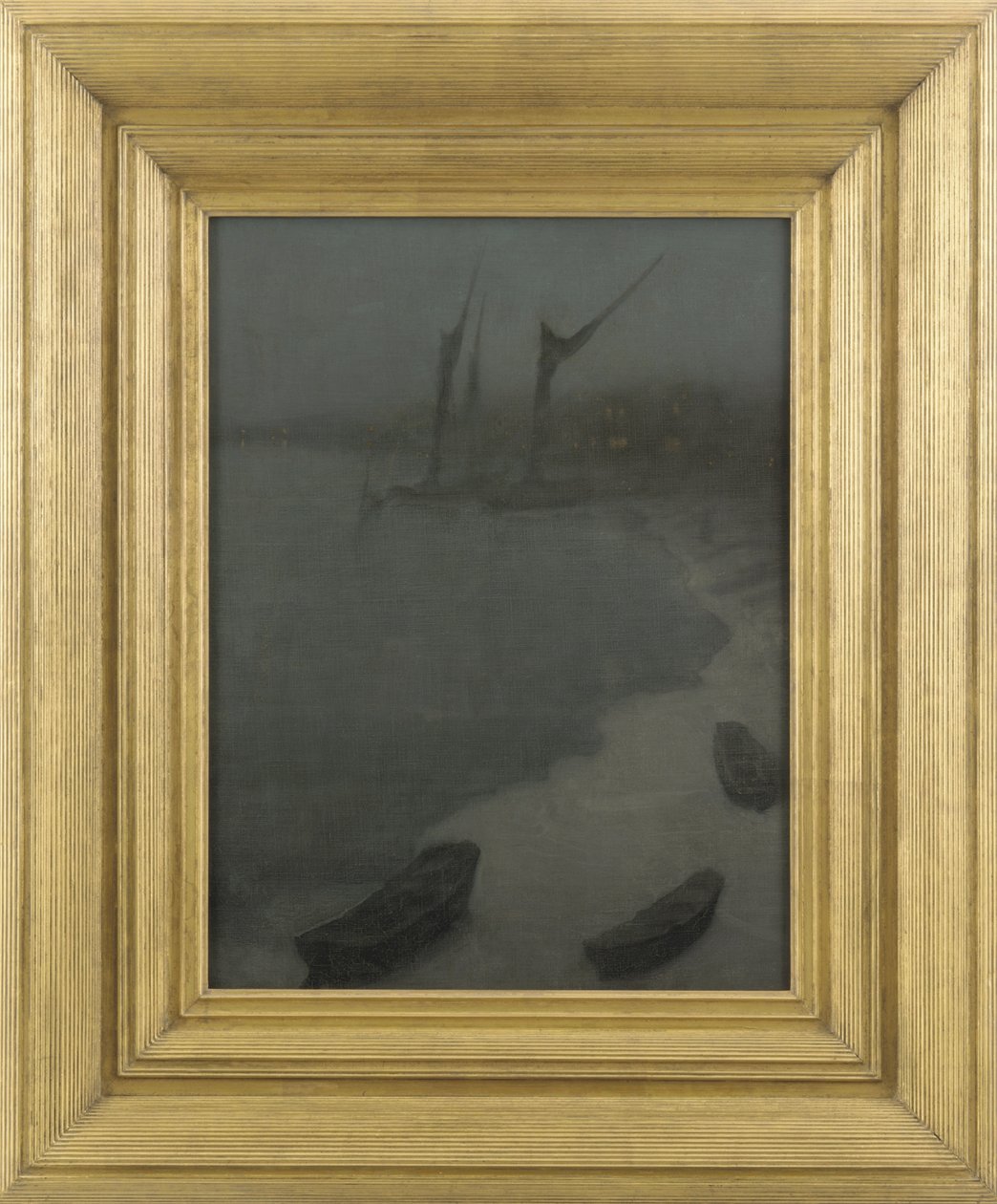 Nokturno: šedá a stříbrná - Chelsea Embankment, zima, kolem roku 1879 od James Abbott McNeill Whistler