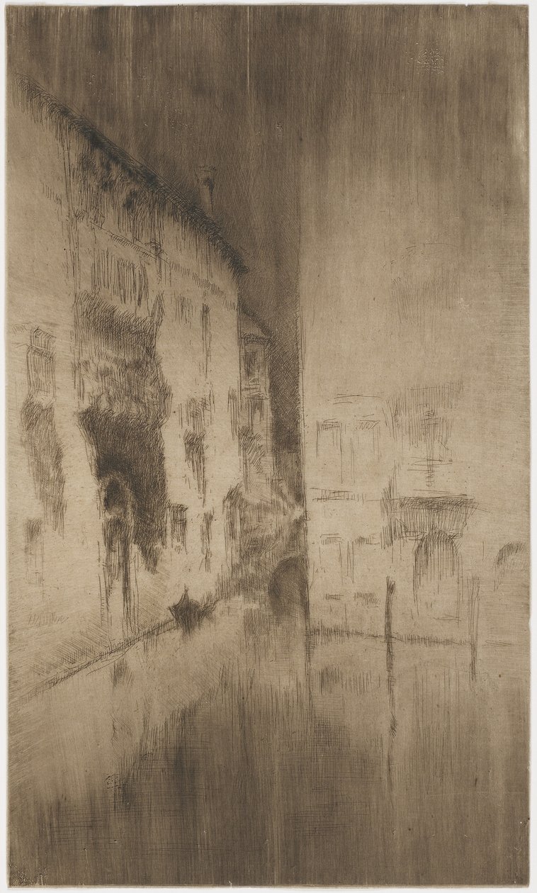 Nokturno: Paláce, 1879-80 (lept a suchá jehla na papíře) od James Abbott McNeill Whistler