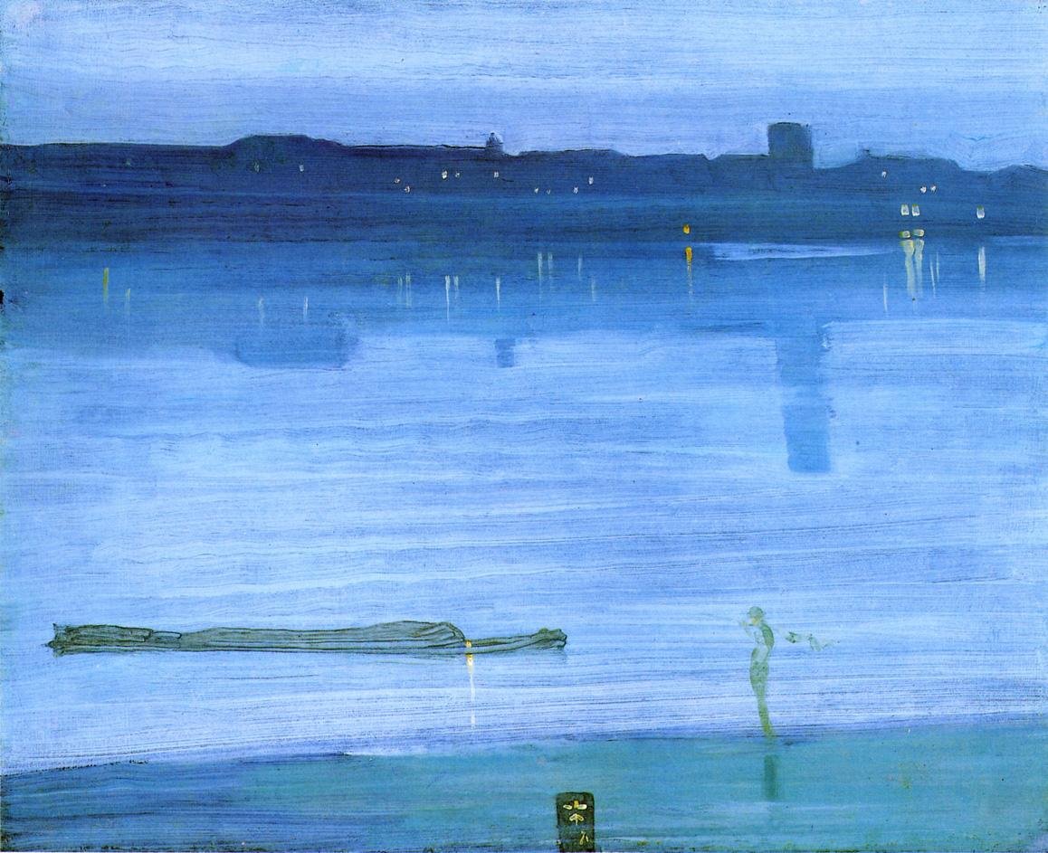 Nokturno v modré a stříbrné: Chelsea od James Abbott McNeill Whistler